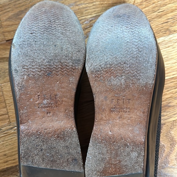 FEIT Hand Sewn Leather Suede Shoes Slipper Slide On 7 - Picture 6 of 7